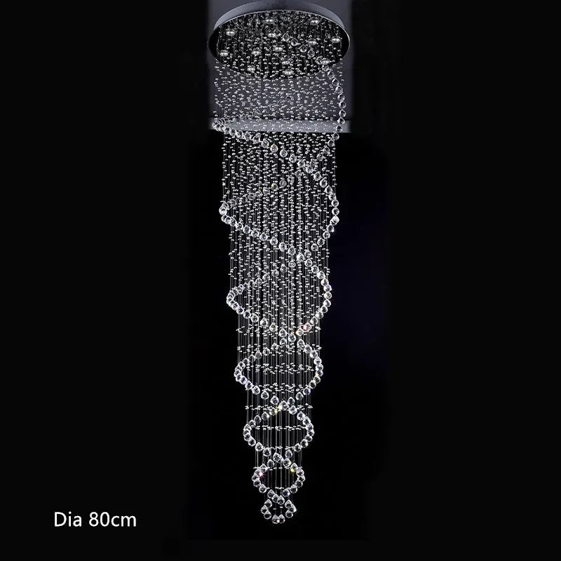 Afralia™ Crystal Staircase Chandelier: Luxury LED Lighting for Hotel Villa Bedroom Ceiling Lamp