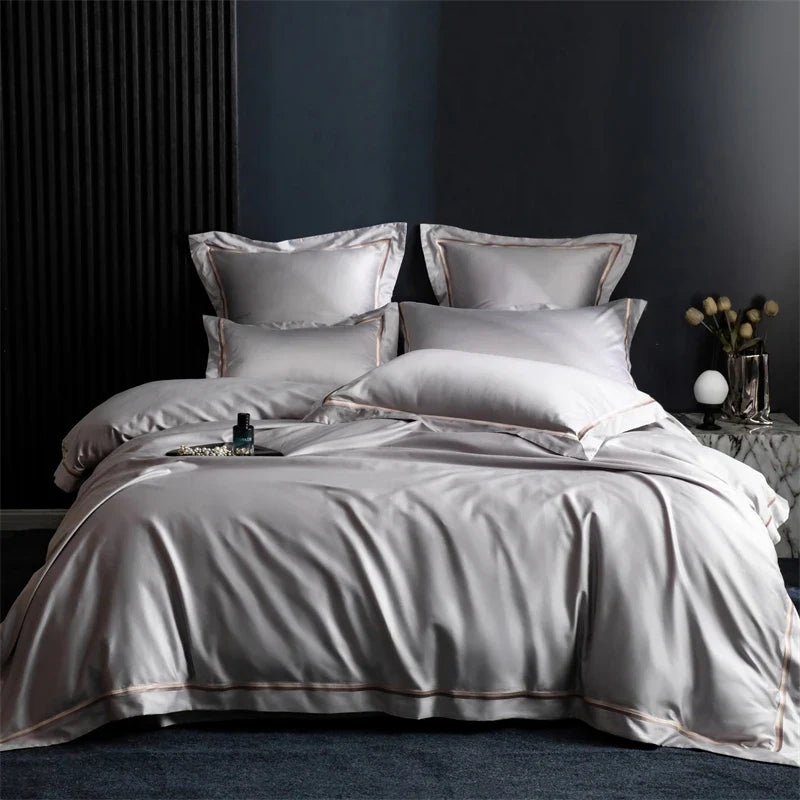 Afralia™ 1000TC Egyptian Cotton Hotel Style Embroidery Bedding Set