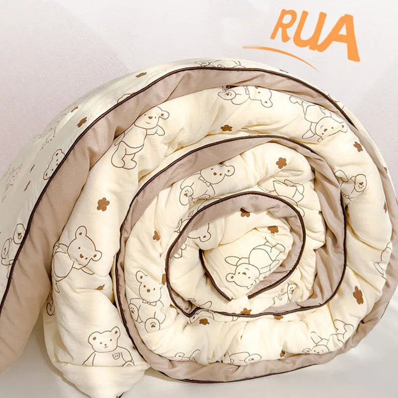 Afralia™ Double Layered Soya Fibre Filling Quilt: Soft, Breathable, Grade A Maternal and Child Comforter