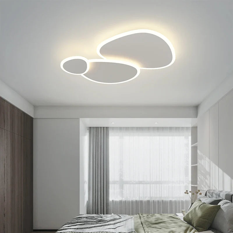 Afralia™ Modern LED Ceiling Chandelier for Living Bedroom Study Room White Fixtures