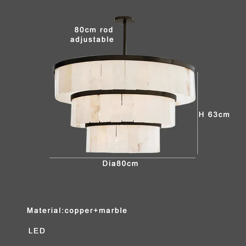 Afralia™ Round Marble Chandelier Ceiling Light Fixture for Kitchen Dining Room