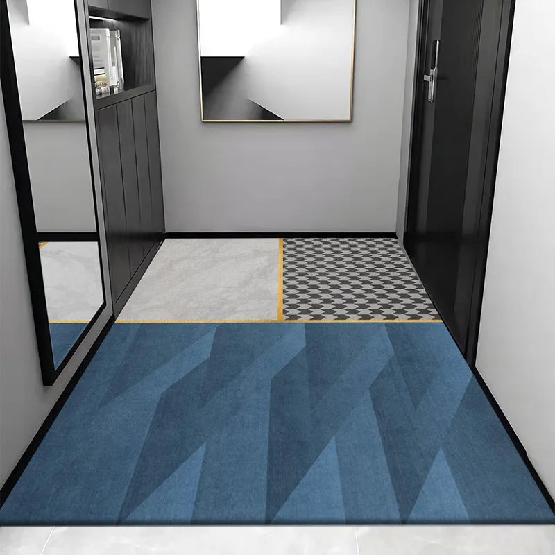 Afralia™ Grey Crystal Velvet Entrance Rug - Luxe Absorbent, Anti-Slip, Easy-Clean Living Room Carpet