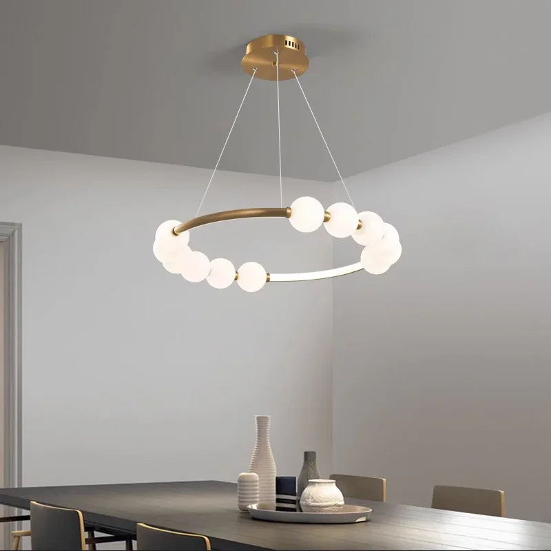 Afralia™ Modern Minimalist Circular Chandelier for Restaurant Living Room Bedroom