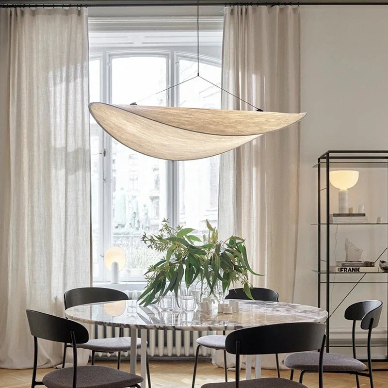 Afralia™ Modern Nordic Silk Pendant Vertigo Chandelier LED Drop Light