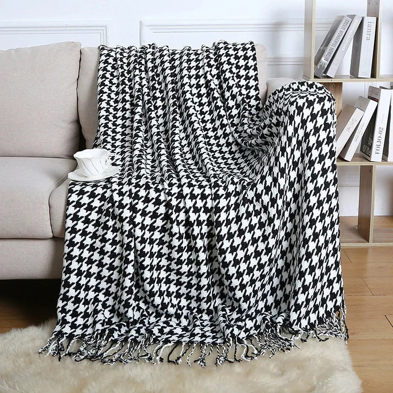 Afralia™ Nordic Faux Cashmere Tassel Blanket for All Seasons