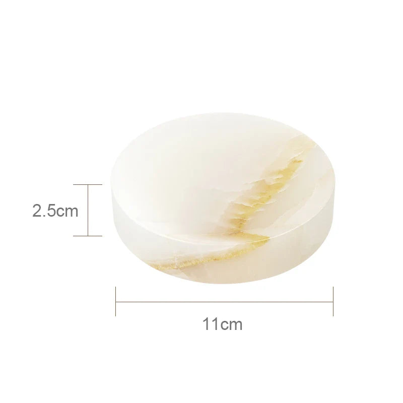 Afralia™ White Onyx Marble Bathroom Accessories Set for Elegant Bath Decor