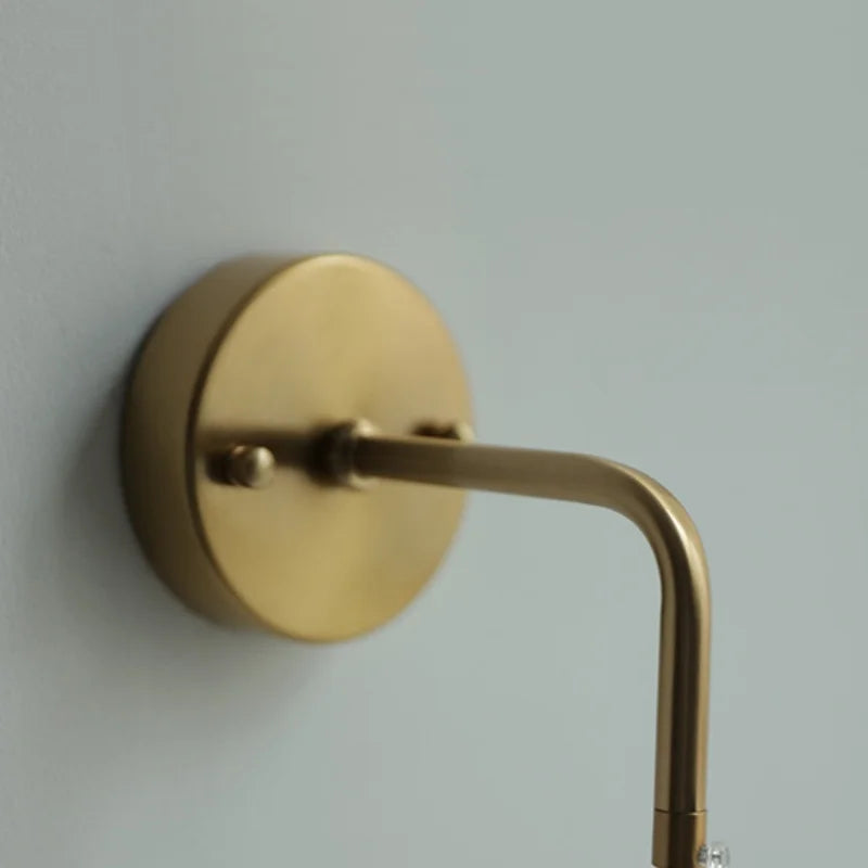 Afralia™ Modern Clear Glass LED Wall Light with Pull Chain for Bar, Cafe, Bathroom Mirror