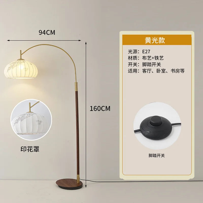 Afralia™ Antique Fishing Floor Lamp for Living Room Bedroom Study