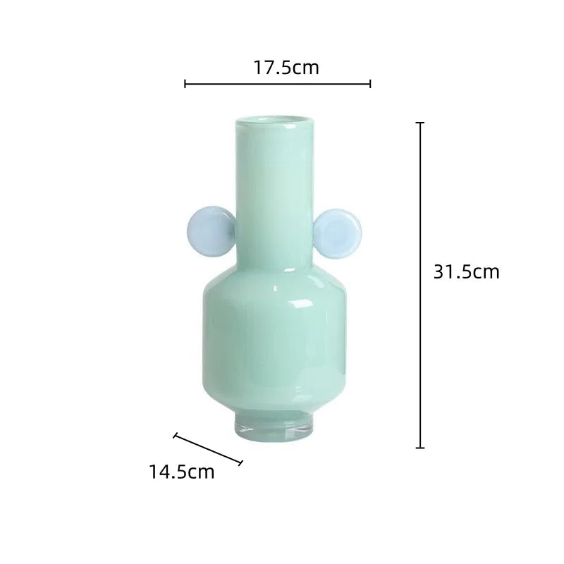 Afralia™ Glass Vase with Ears: Floral Arrangement Accessory