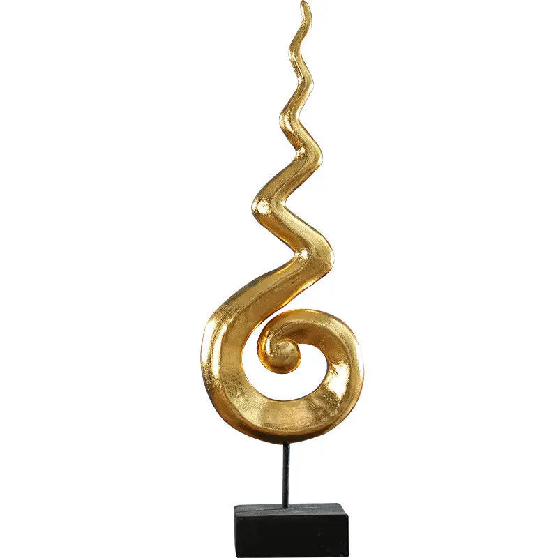 Afralia™ Orange Gold Ceramic Statue, Modern Decor for Living Room, Office, Coffee Table