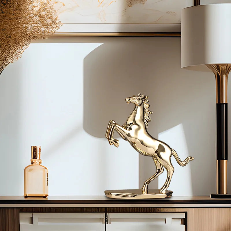 Afralia™ Lucky Horse Resin Home Decoration Sculpture