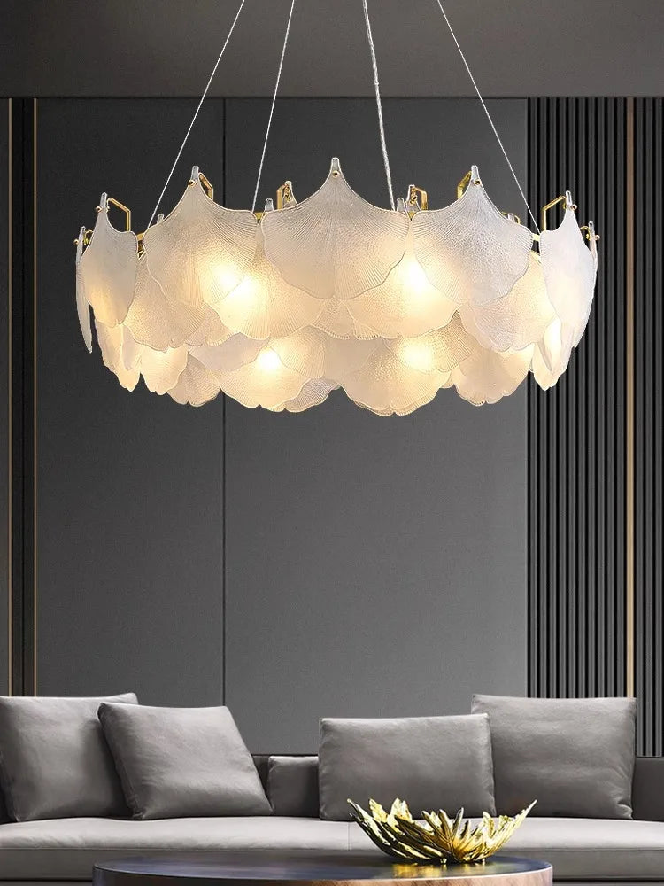 Afralia™ Glass Chandelier LED Circle Pendant Lights for Modern Luxury Living & Dining Decor