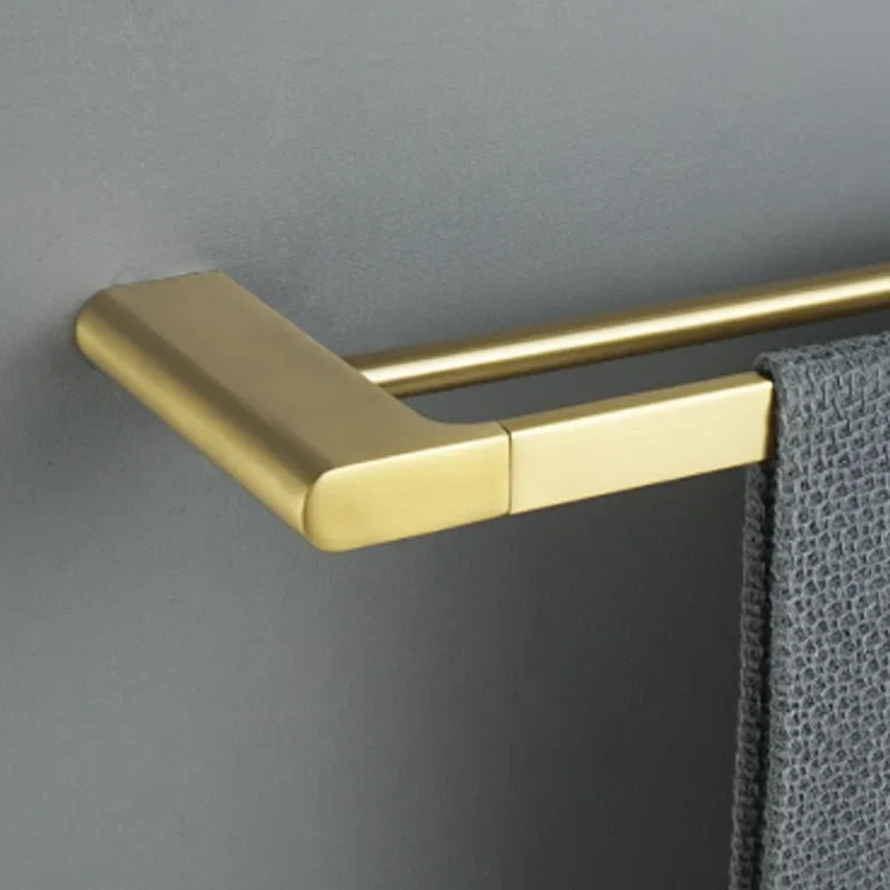 Afralia™ Gold Bathroom Accessories Set: Towel Bar Rail, Toilet Paper Holder, Towel Rack, Hook