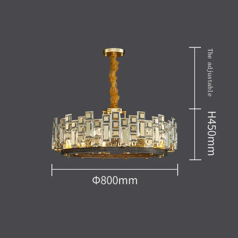 Afralia™ Gold Chain LED Crystal Chandelier for Luxurious Living Room Lighting