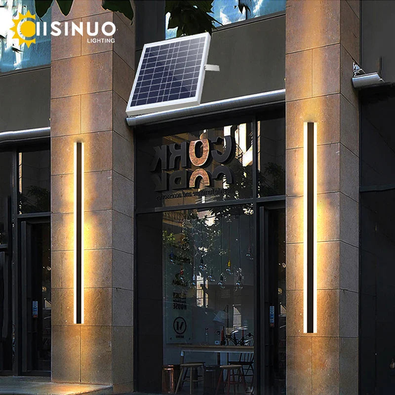 Afralia™ Solar LED Outdoor Wall Lamp for Garden Villa Courtyard Balcony Sconce Light