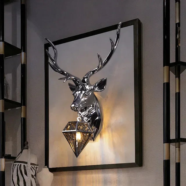 Afralia™ Nordic Antler Wall Lamp Luxury Decor Lighting Silver Gold Buckhorn for Living Room