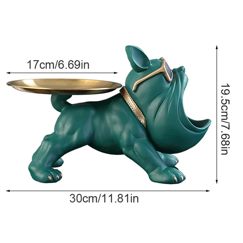 Afralia™ Bulldog Figurine Storage Box Resin Craft Home Decor Sculpture Ornament