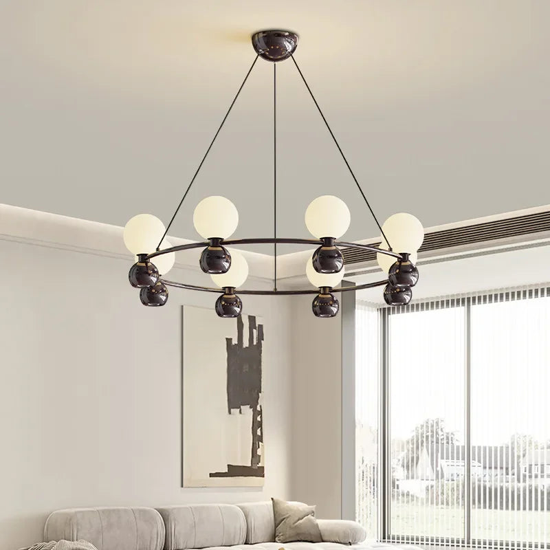 Afralia™ Cream Nordic Pendant Chandelier for Living Room, Bedroom, and Dining Room