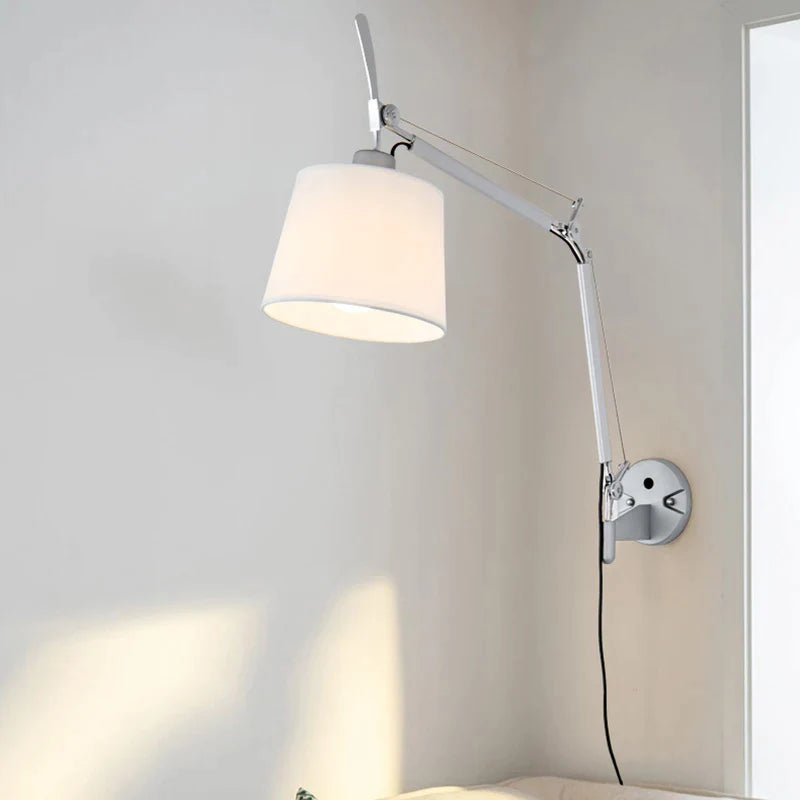 Afralia™ Swing Arm Wall Lamp for Bedroom, Foldable Industrial Bedside Light