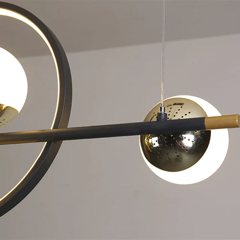 Afralia™ Nordic Circle Glass Ball LED Pendant Light in Milky White for Home Décor