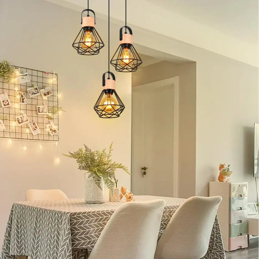 Afralia™ Nordic Solid Wood Pendant Lights 1/3 Heads Wall Lamp for Home Restaurant Hotel