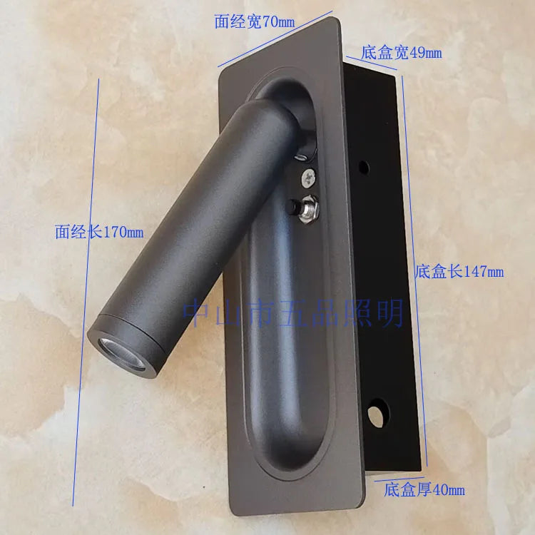 Afralia™ Adjustable Bedside LED Wall Lamp for Modern Hotel Guest Rooms