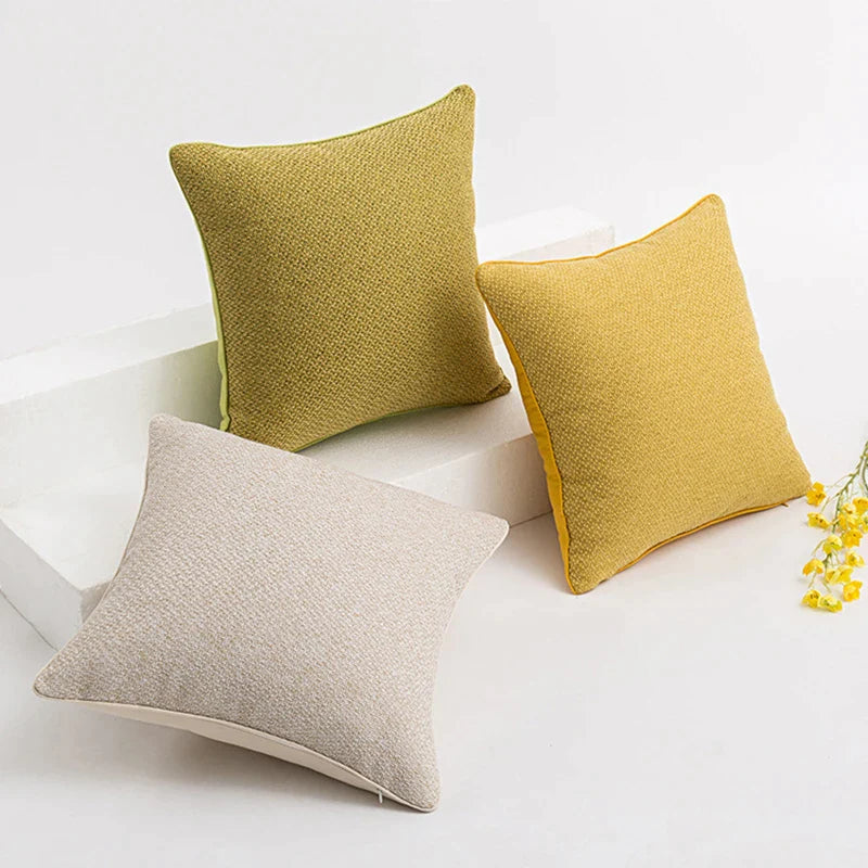 Afralia™ Solid Cotton Linen Cushion Cover - Luxe Crochet Throw Pillow for Sofa