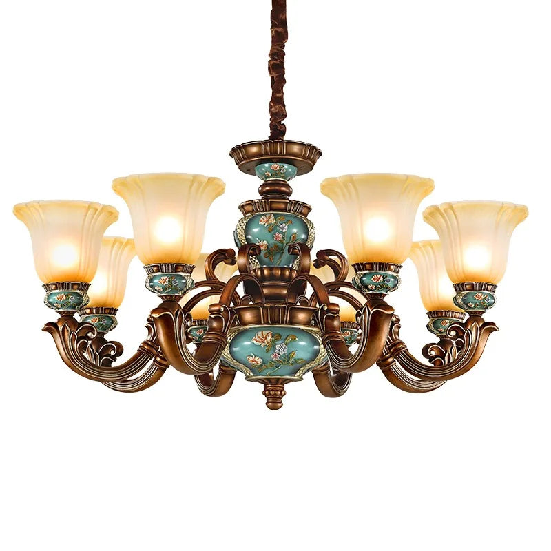 Afralia™ European Vintage Resin Chandelier: Elegant Luxury Lighting for Living Room, Bedroom, and Restaurant