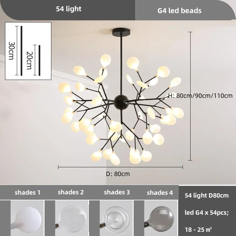 Afralia™ Nordic G4 LED Chandelier: Modern Branch Pendant Light, Gold/Black, Art Decor Lighting