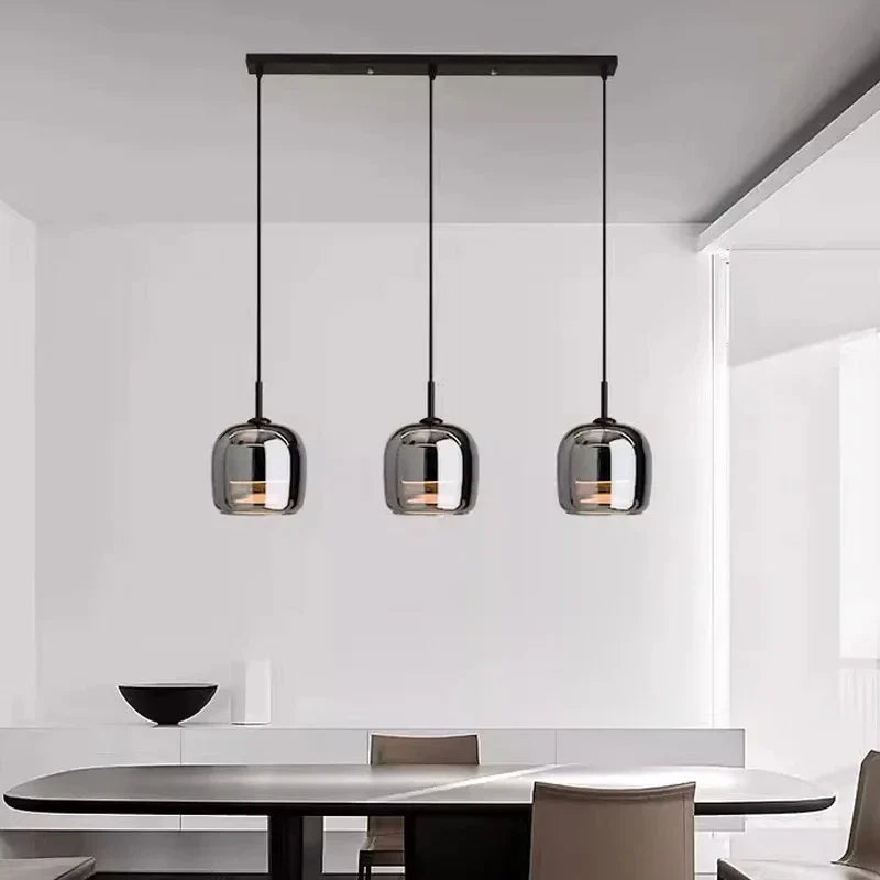 Afralia™ Nordic Glass LED Ceiling Chandelier: Restaurant & Home Decor Lighting Fixtures