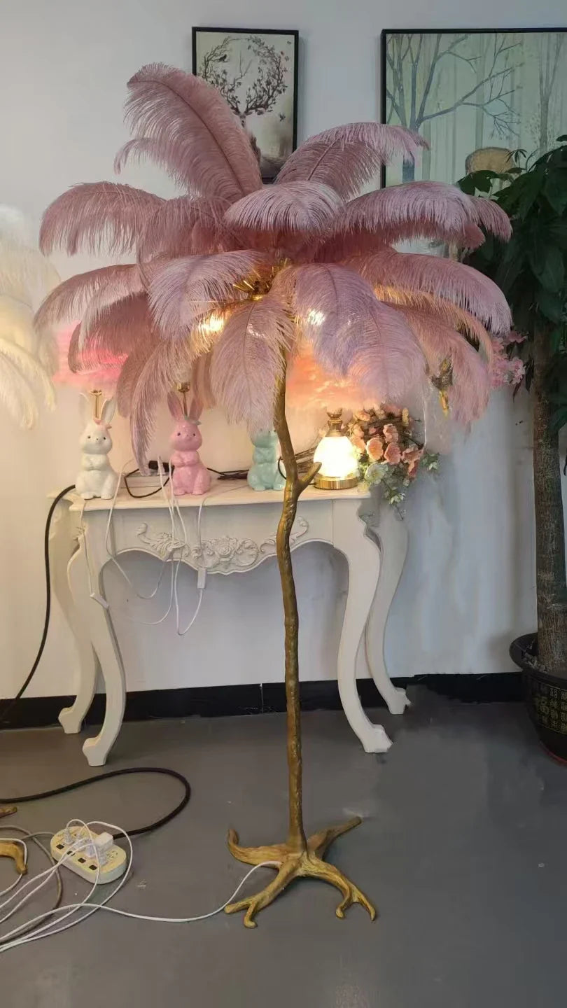 Afralia™ White Feather LED Floor Lamp: Elegant Room Decor for Living Room & Bedrooms