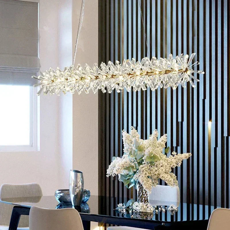 Afralia™ Luxury Crystal Chandelier LED Ceiling Light for Living Room & Bedroom