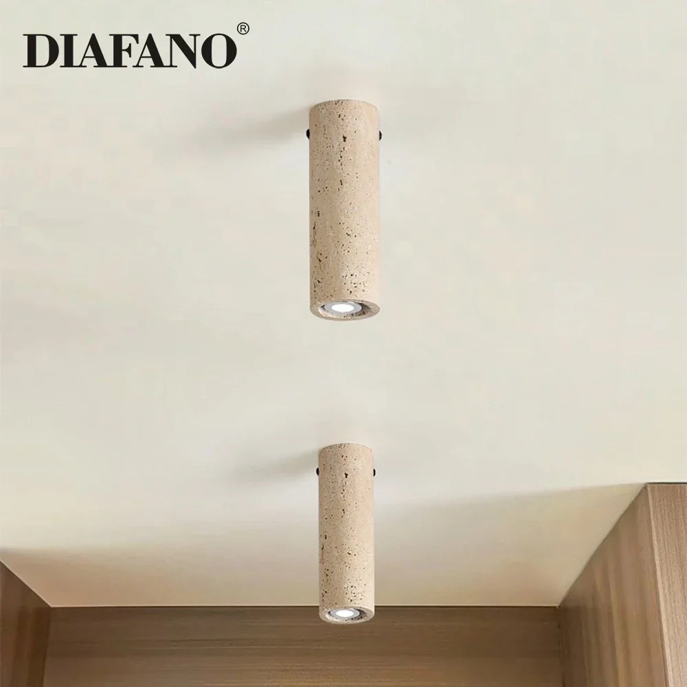 Afralia™ Yellow Cave Stone LED Ceiling Lamp for Wabi-sabi Home Decor