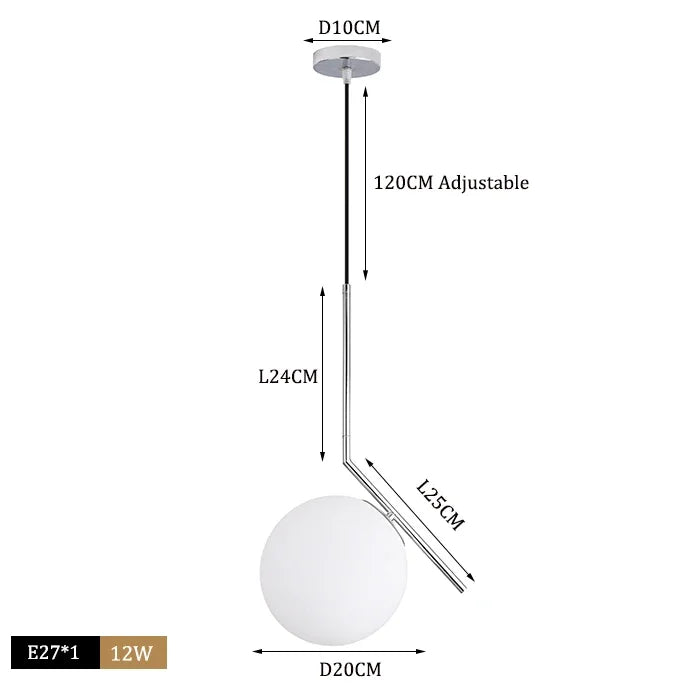 Afralia™ Glass Ball Pendant Lights LED Kitchen Living Room Suspension Luminaire
