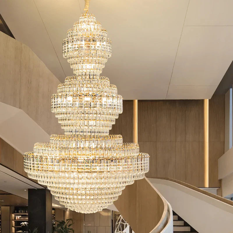 Afralia™ European Crystal Duplex Chandelier for Elegant Living Room and Villa décor.