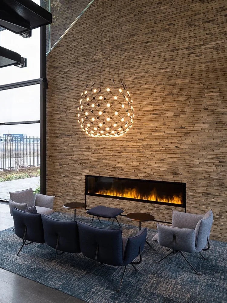 Afralia™ Mesh Ceiling Chandelier: Industrial Living Room Pendant Light for Home Decor