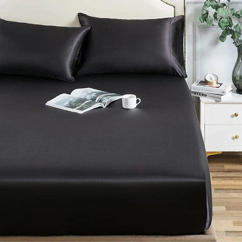 Afralia™ High-Quality Rayon Satin Bed Sheets King Queen Full Twin Single Double Bed Linen