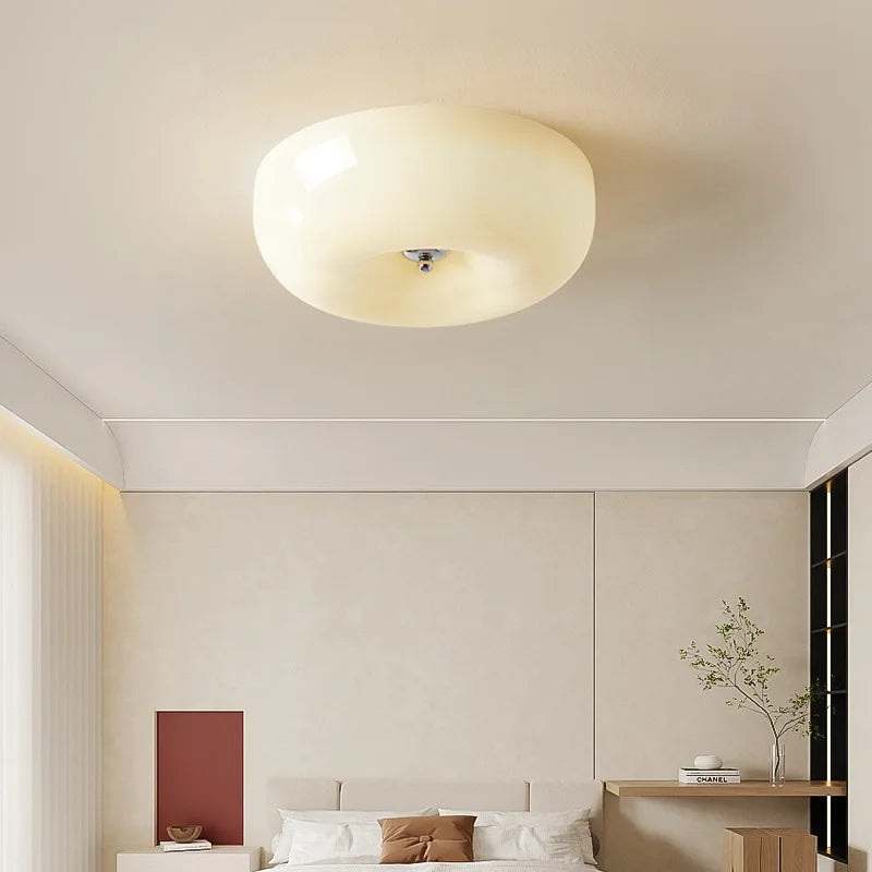 Afralia™ Nordic Minimalist LED Ceiling Light in White/Beige for Home Interior