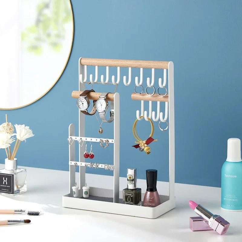 Afralia™ Metal Jewelry Organizer Stand for Necklaces, Earrings, Rings, Watches, and more