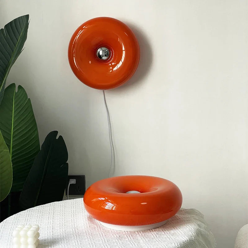 Afralia™ New Donut Nordic Glass Wall Lamp for Children's Room and Bedroom