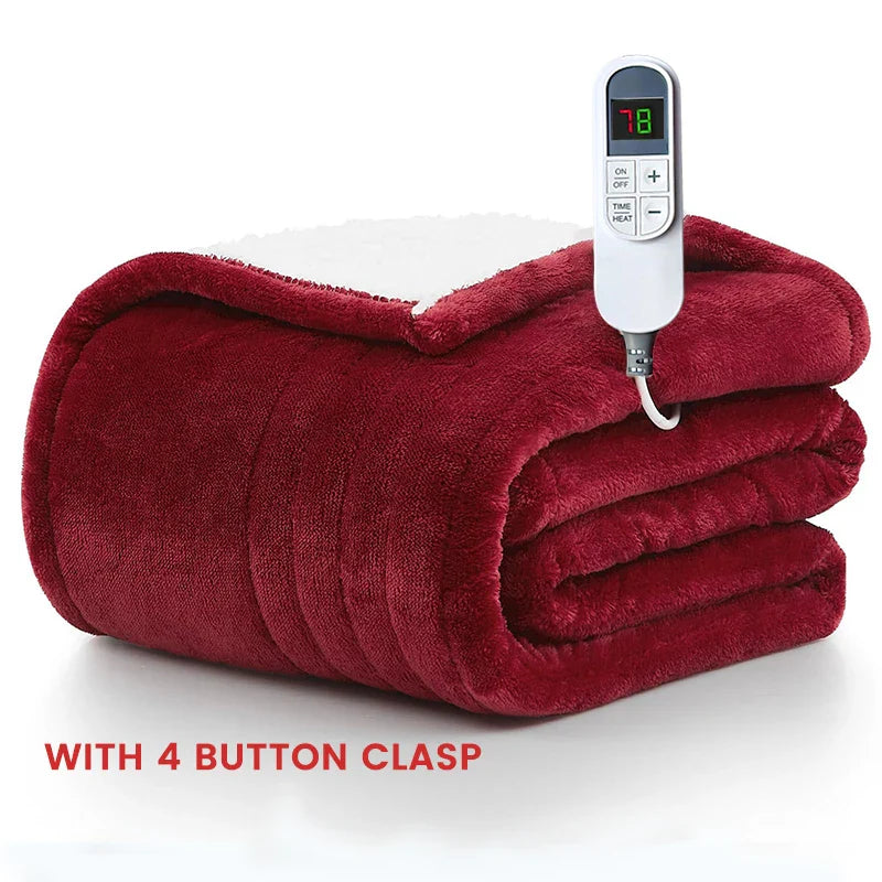 Afralia™ Electric Heated Blanket, Soft Plush Reversible Throw for Sofa and Bed
