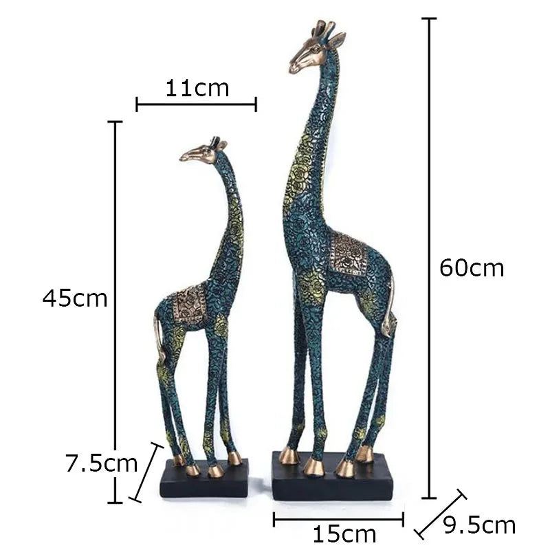 Afralia™ Giraffe Resin Statue Ornament Desk Decoration Room Aesthetic Decor