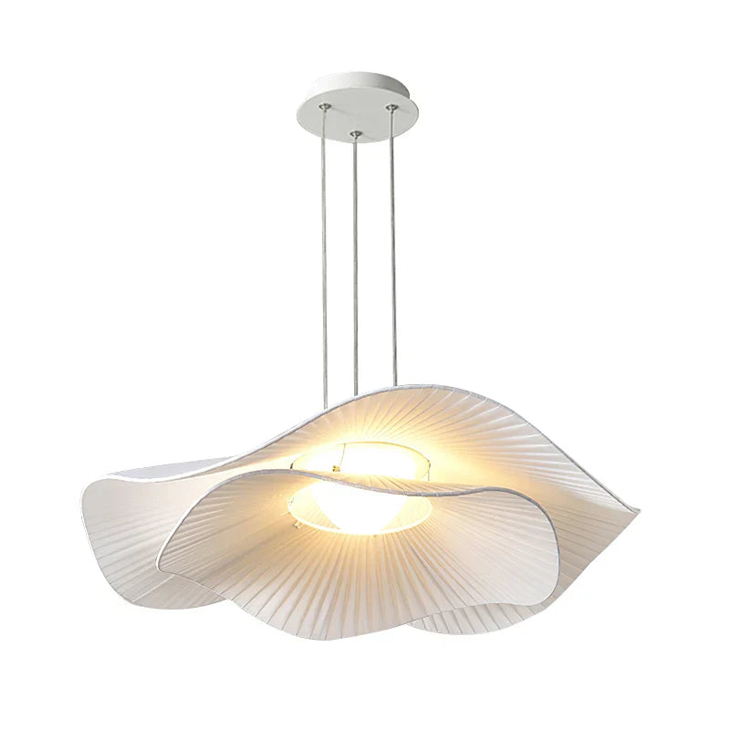 Afralia™ Nordic Minimalist Cream Fabric LED Chandelier for Living Room and Bedroom