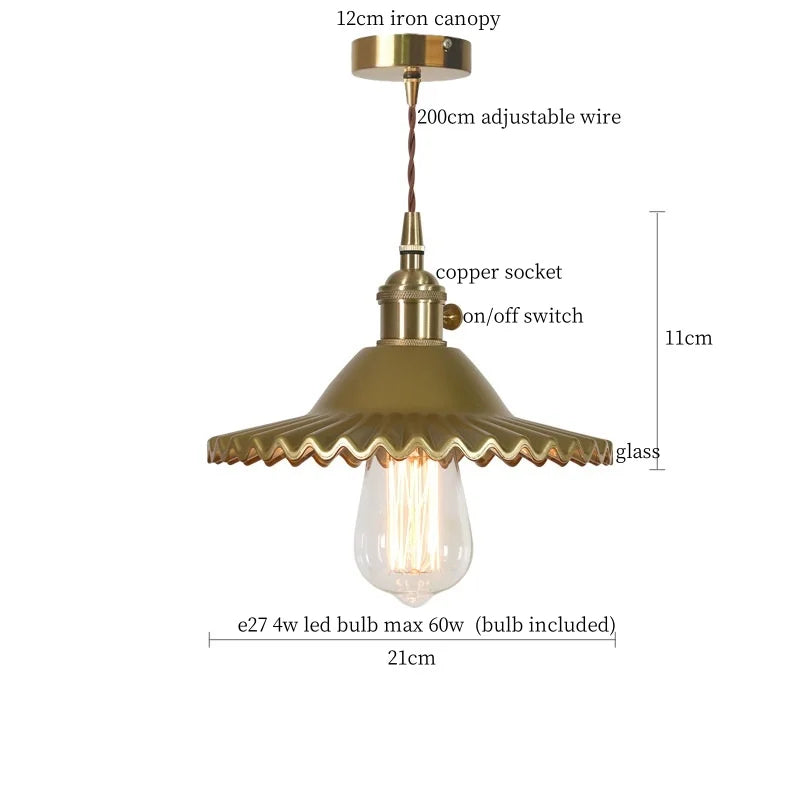 Afralia™ Glass Flounce LED Pendant Light - Stylish Nordic Design