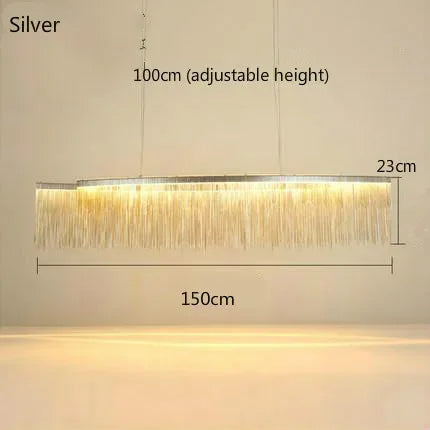 Afralia™ LED Aluminum Tassel Chandelier: Modern Waterfall Pendant Light for Living Room, Hotel, Hall