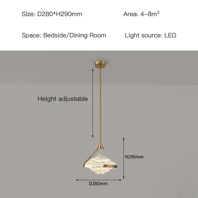 Afralia™ Gold LED Pendant Lamp: Modern Luxury Style for Bedroom, Living Room, Dining Room