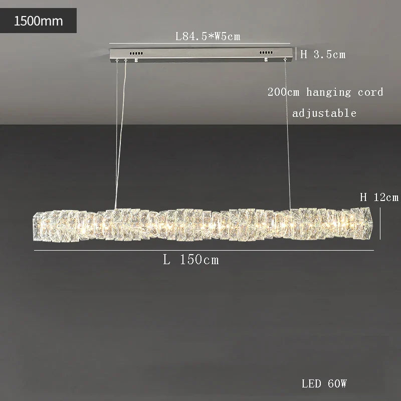 Afralia™ Glass Chandelier LED Ceiling Light Fixture Modern for Living Room Hotel Dining Hall