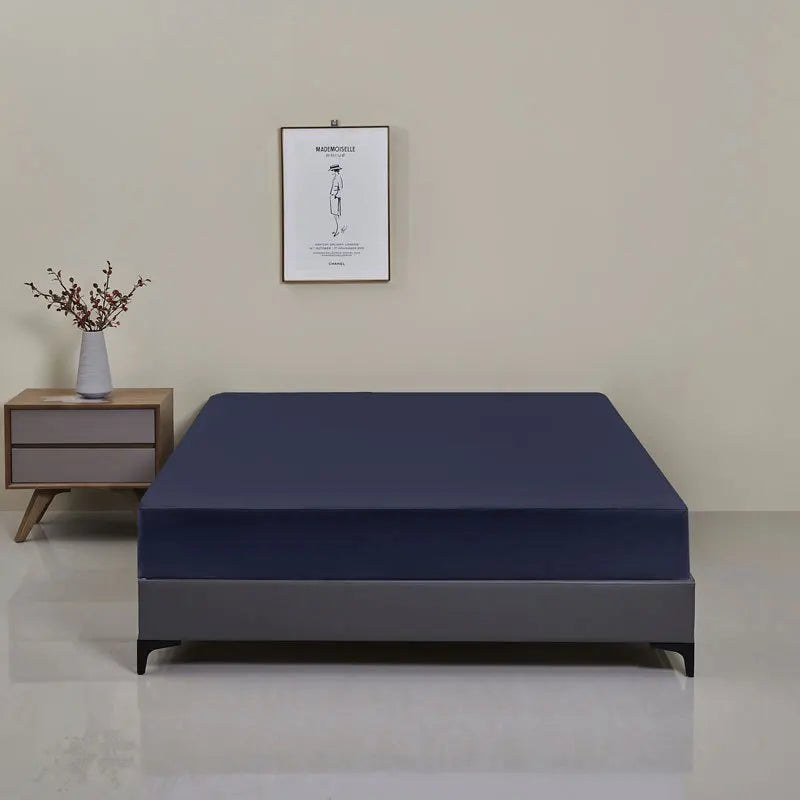 Afralia™ Waterproof Brushed Bedsheet, Solid Color Single Bed Cover with Elastic Band