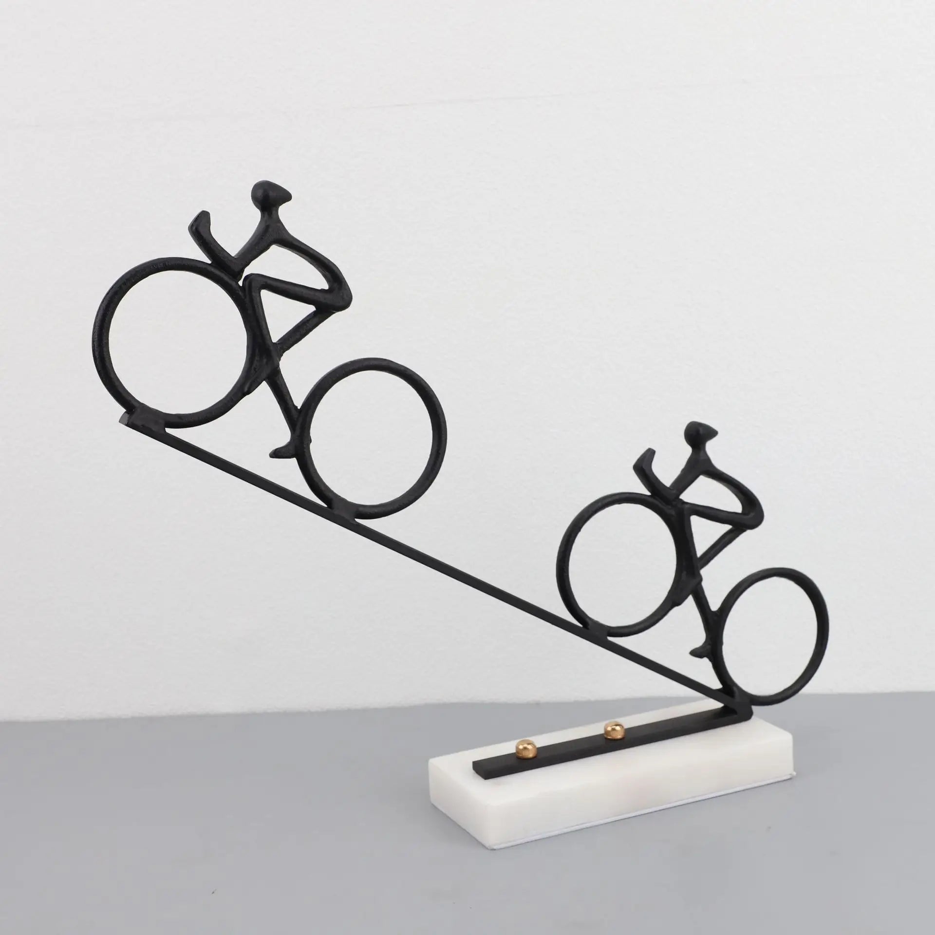 Afralia™ Metal Handcrafts Mountain Bike Figure Sculpture Home Decor
