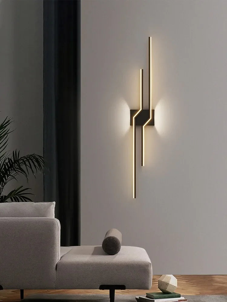 Afralia™ Modern Living Room Sofa Background Wall Lamps, Bedroom Bedside Designer Strip Lights